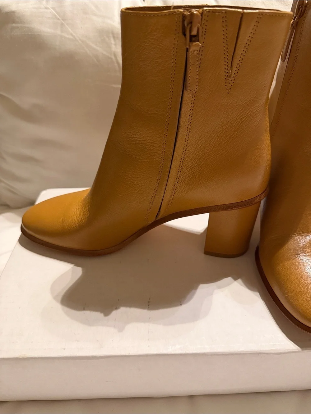 Tory Burch Cognac Leather Ankle Booties